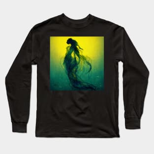 Underwater wispy woman, swimming toward the light. Long Sleeve T-Shirt